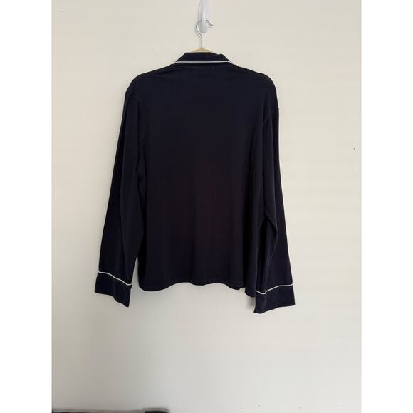 J Crew Women’s Navy Short Pajama Set Long Sleeves XXL Lounge Sleep Wear Cotton - Picture 5 of 13